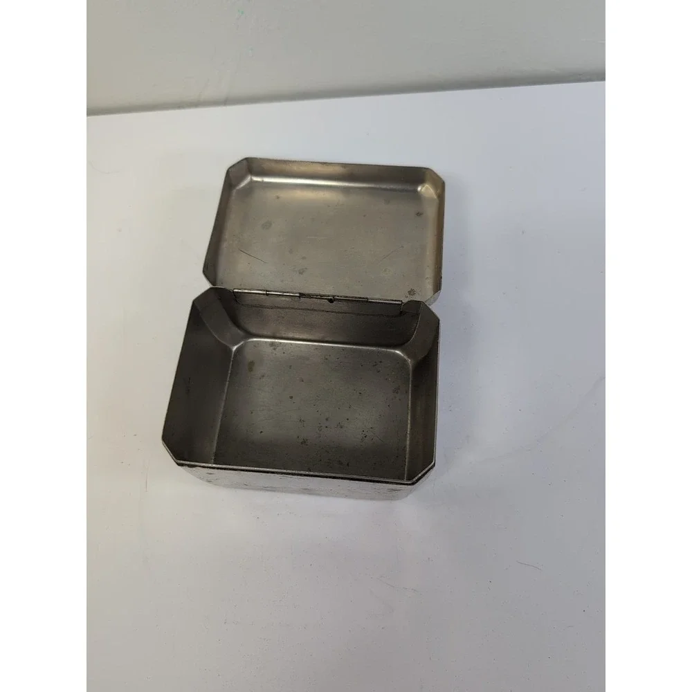 Vintage Trinket Box‎ with Lid Silver Tone Metal